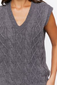 CHARCOAL Cable Knit Sweater Vest, image 5