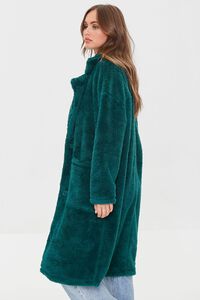HUNTER GREEN Faux Fur Teddy Coat, image 2