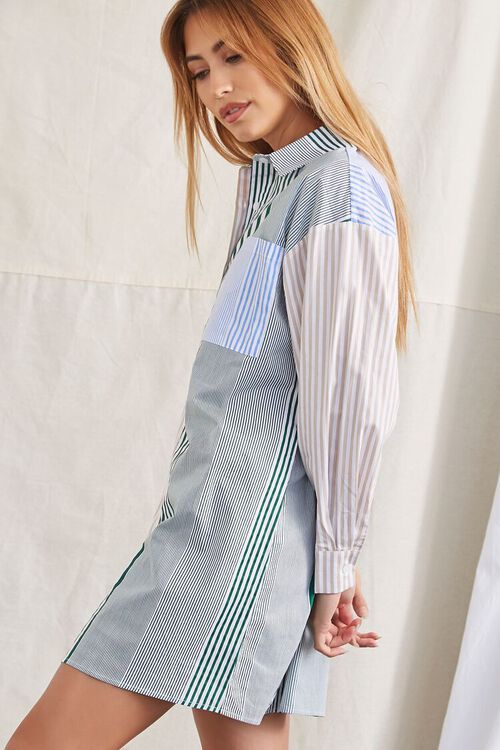 BROWN/MULTI Striped Patternblock Shirt Dress, image 2