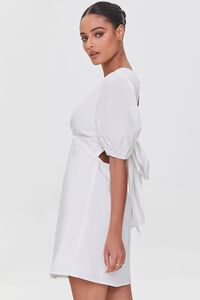 WHITE Cutout Puff Sleeve Mini Dress, image 2
