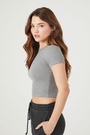 Heather Grey Knit Ribbed Top