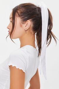 WHITE Ribbon Bow Scrunchie, image 2