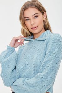 SAGE Scalloped Cable Knit Sweater, image 1