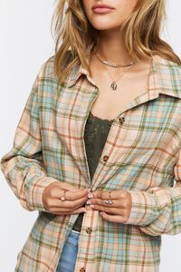 Plaid Button-Up Flannel Shirt, image 5