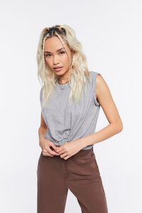 HEATHER GREY Knotted Muscle Tee, image 1