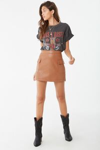 Faux Leather Cargo Mini Skirt, image 4