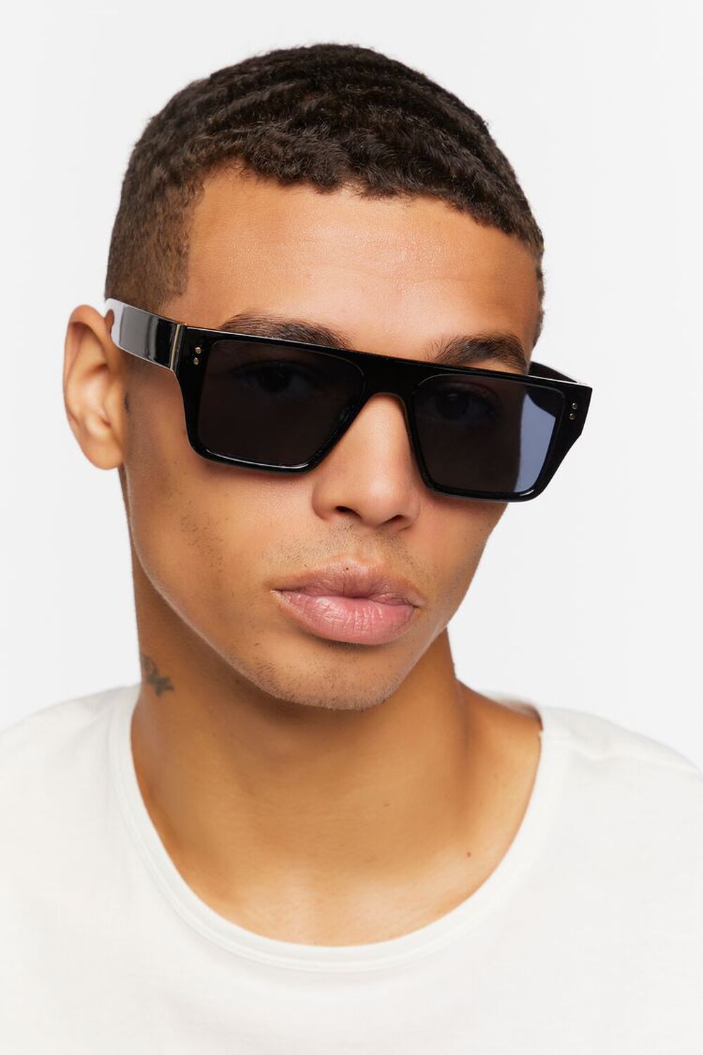 BLACK Men Square Frame Sunglasses, image 1