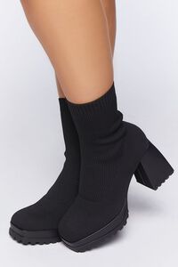 BLACK Ribbed Sock Booties (Wide), image 1
