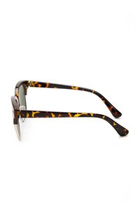 GOLD/OLIVE Half-Rim Tortoiseshell Sunglasses, image 2