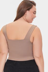 TAUPE Plus Size Square-Neck Tank Top, image 3