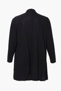 Plus Size Ribbed Open-Front Cardigan, image 3