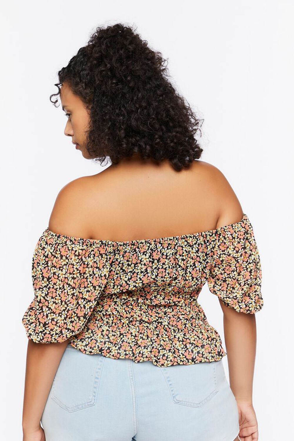 Plus Size Floral Puff-Sleeve Top, image 3