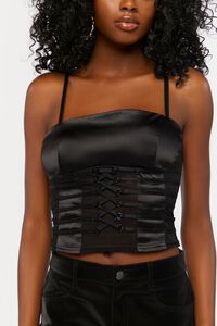 Strappy Satin Cropped Cami, image 5