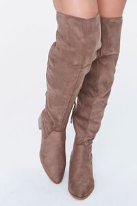 TAUPE Faux Suede Over-the-Knee Boots, image 4