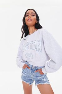 HEATHER GREY Boston Graphic Cropped Pullover, image 6