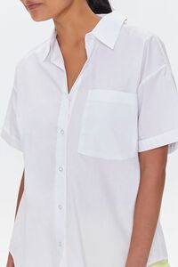 WHITE Oversized Button-Front Shirt, image 5