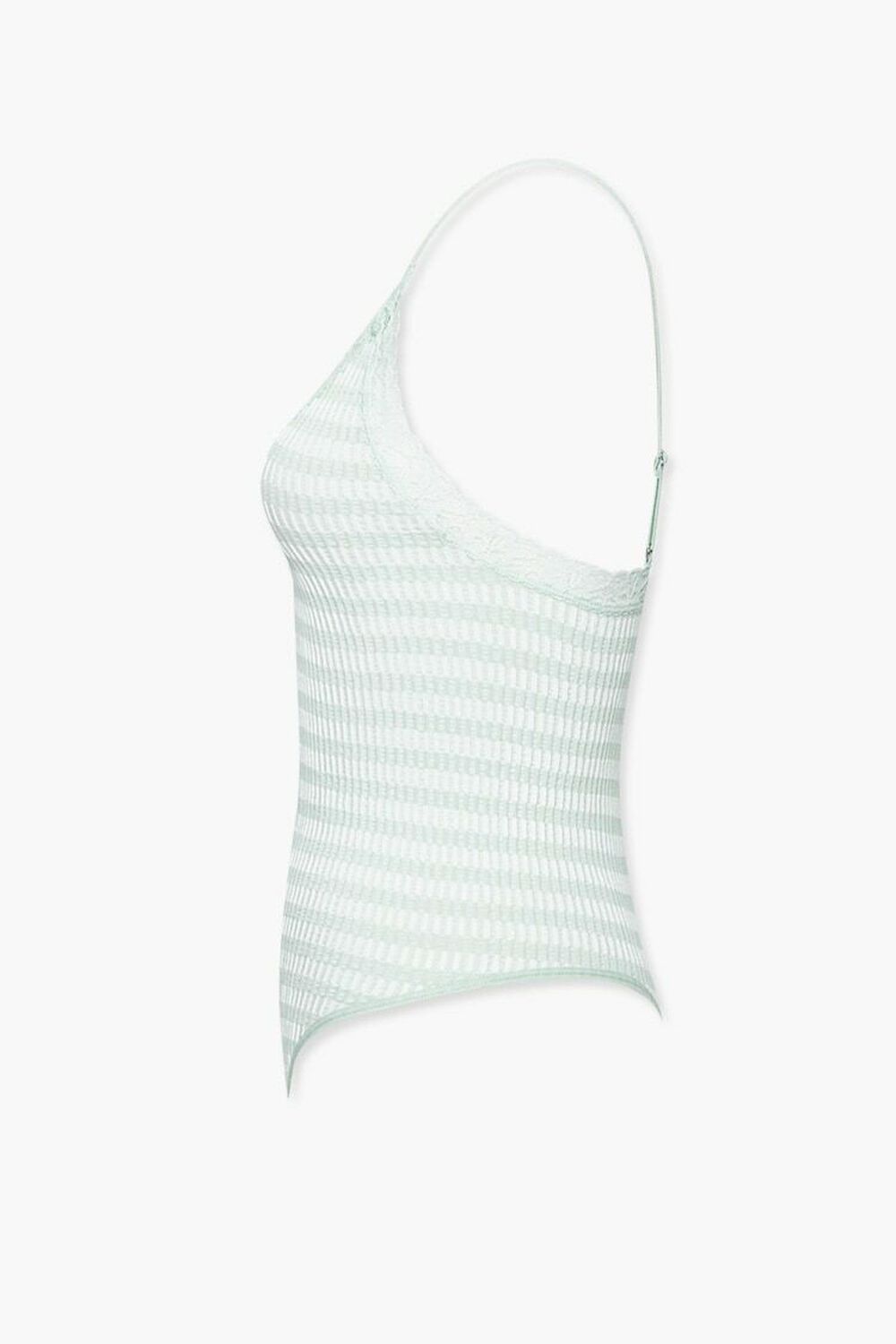 SAGE/WHITE Striped Lace-Trim Bodysuit, image 2