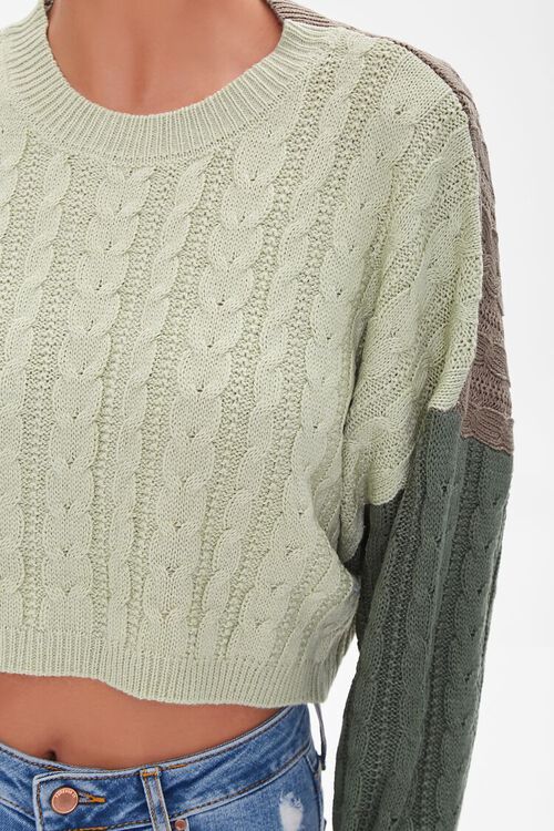 SAGE/MULTI Colorblock Cropped Sweater, image 5