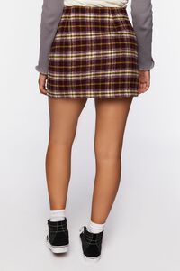 MERLOT/MULTI Plaid High-Rise Mini Skirt, image 4
