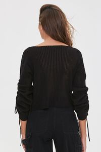 BLACK Shadow-Striped Drawstring Sweater, image 3
