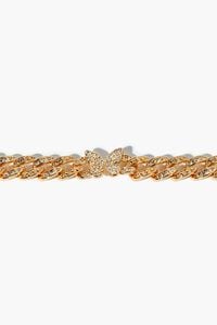 GOLD/CLEAR Rhinestone Butterfly Chain Bracelet, image 3