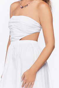 WHITE Poplin Cutout Fit & Flare Midi Dress, image 5
