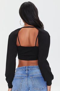 BLACK Cropped Cami & Bolero Sweater Set, image 3