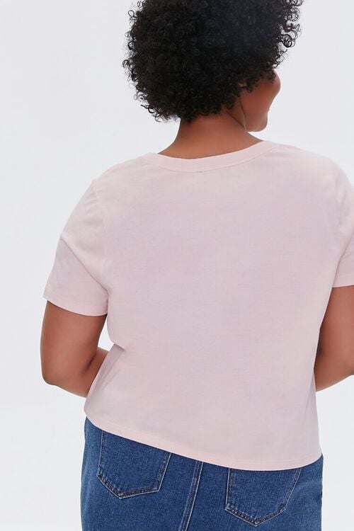DUSTY PINK Plus Size Basic Organically Grown Cotton Tee, image 3