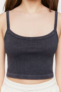 BLACK Seamless Mineral Wash Cropped Cami, image 5