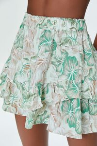 GREEN/MULTI Tropical Leaf Print Mini Skirt, image 6