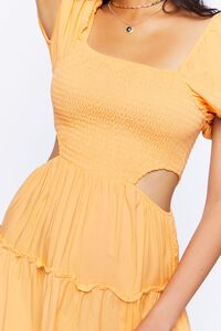 ORANGE Cutout Puff-Sleeve Mini Dress, image 5
