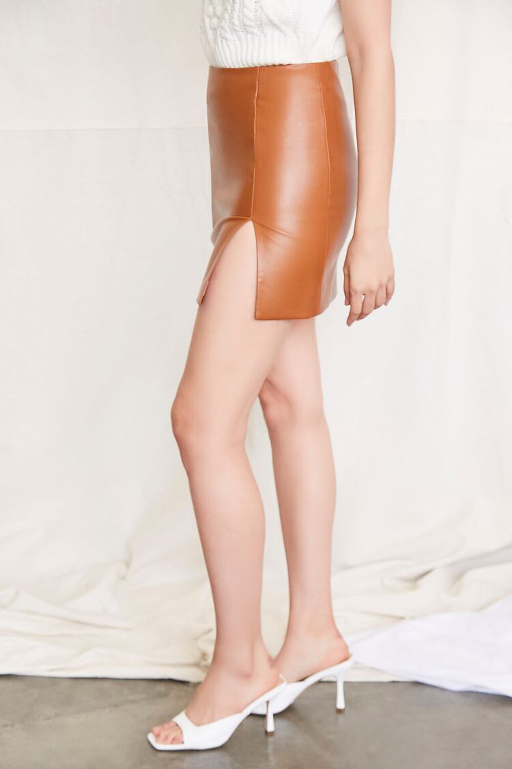 CHOCOLATE Faux Leather Mini Skirt, image 3