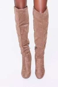 TAUPE Faux Suede Stiletto Boots, image 4