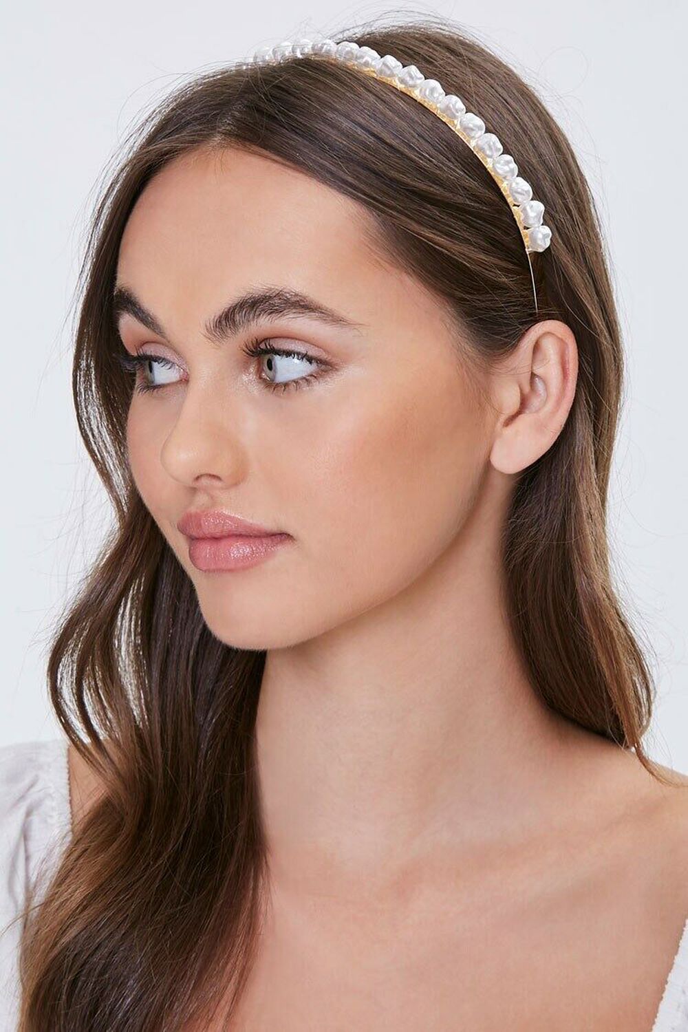 GOLD/IVORY Faux Pearl Headband, image 1