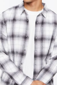WHITE/GREY Plaid Flannel Shirt, image 5