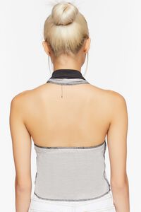 GREY/BLACK Butterfly Graphic Halter Top, image 3
