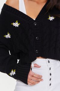 BLACK/MULTI Embroidered Floral Cardigan Sweater, image 5