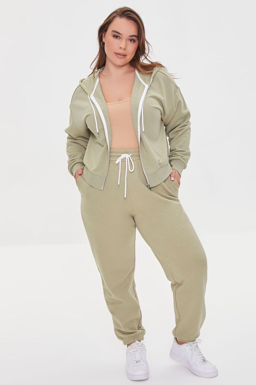 SAGE Plus Size French Terry Joggers, image 1