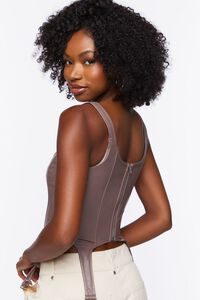 SHIITAKE Faux Leather Bustier Crop Top, image 4