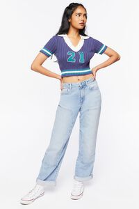 Varsity-Striped Cropped Sweater, image 4