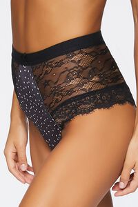 Speckled Print Lace Cheeky Panties, image 3