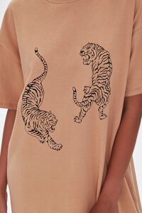 SAND/BLACK Tiger Graphic T-Shirt Dress, image 5