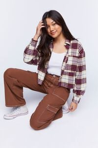 Cropped Plaid Flannel Shirt, image 4