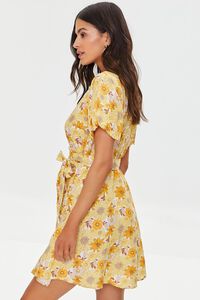 YELLOW/MULTI Floral Print Puff-Sleeve Dress, image 2