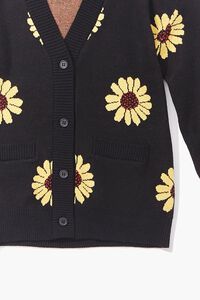 BLACK/MULTI Girls Sunflower Cardigan Sweater (Kids), image 3