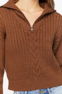 CHOCOLATE Ribbed Half-Zip Sweater, image 5