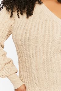 TAN Plus Size One-Shoulder Sweater Dress, image 6