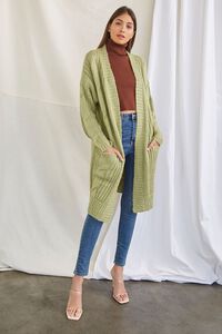 SAGE Longline Open-Front Cardigan Sweater, image 4