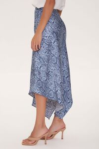 BLUE/MULTI Satin Snake Print Skirt, image 3