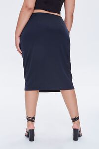 BLACK Plus Size Ruched Tulip-Hem Skirt, image 4